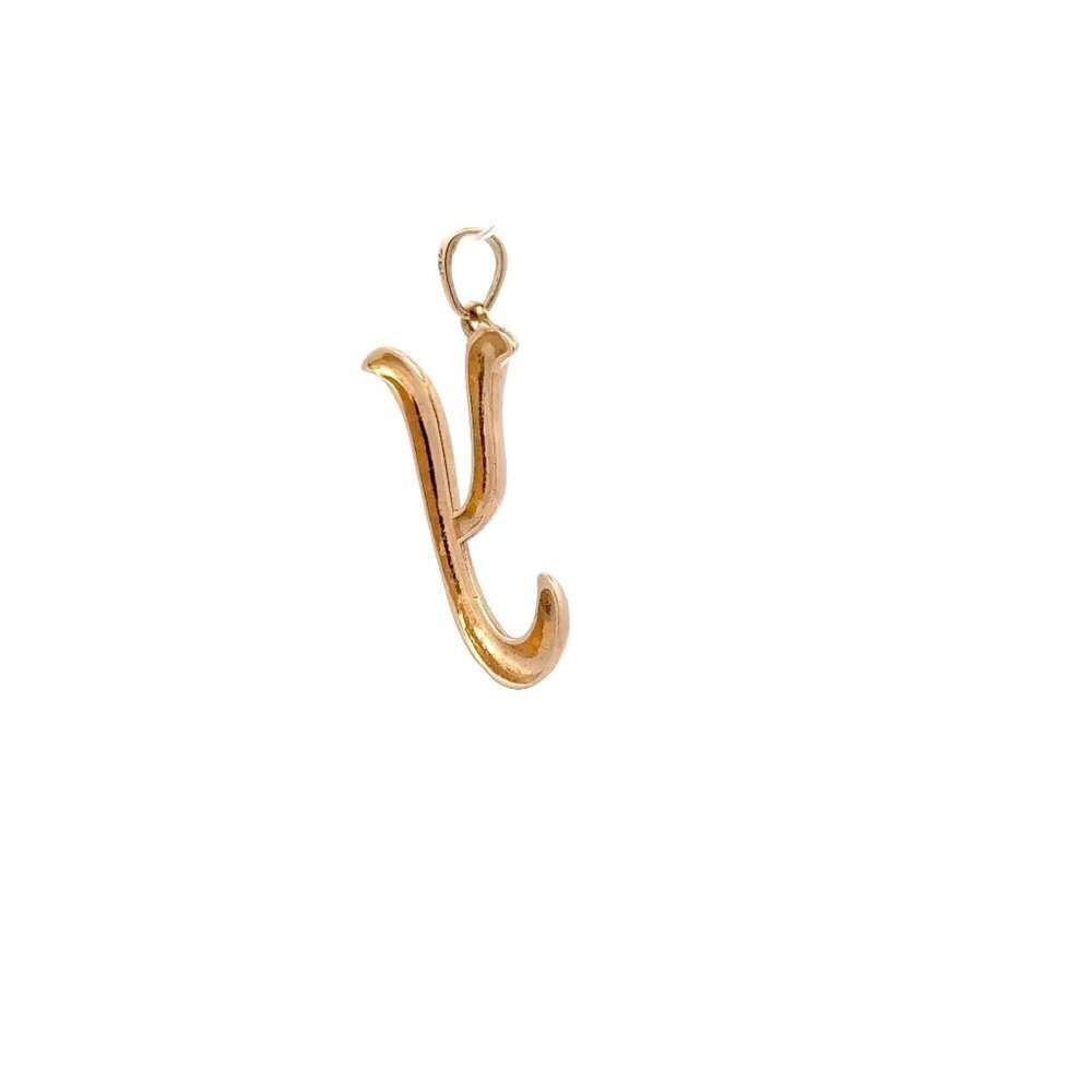 18K Gold Pendant Letter y Initial Alphabet - Picture 9 of 10